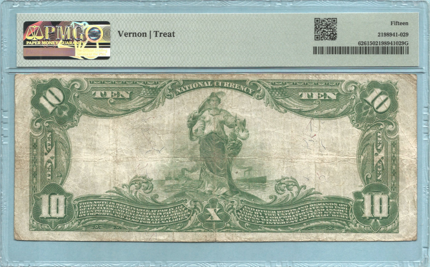 $10 National Currency 1902-PB - Ch#9098 - 1st NB, Clinton, KY - PMG 15