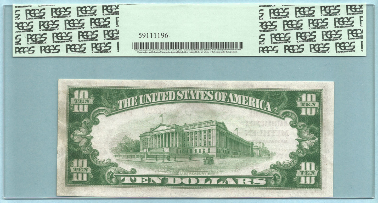 $10 National Currency 1929 T2 - Ch#12800 - Methuen NB, Methuen, MA - PCGS 64PPQ