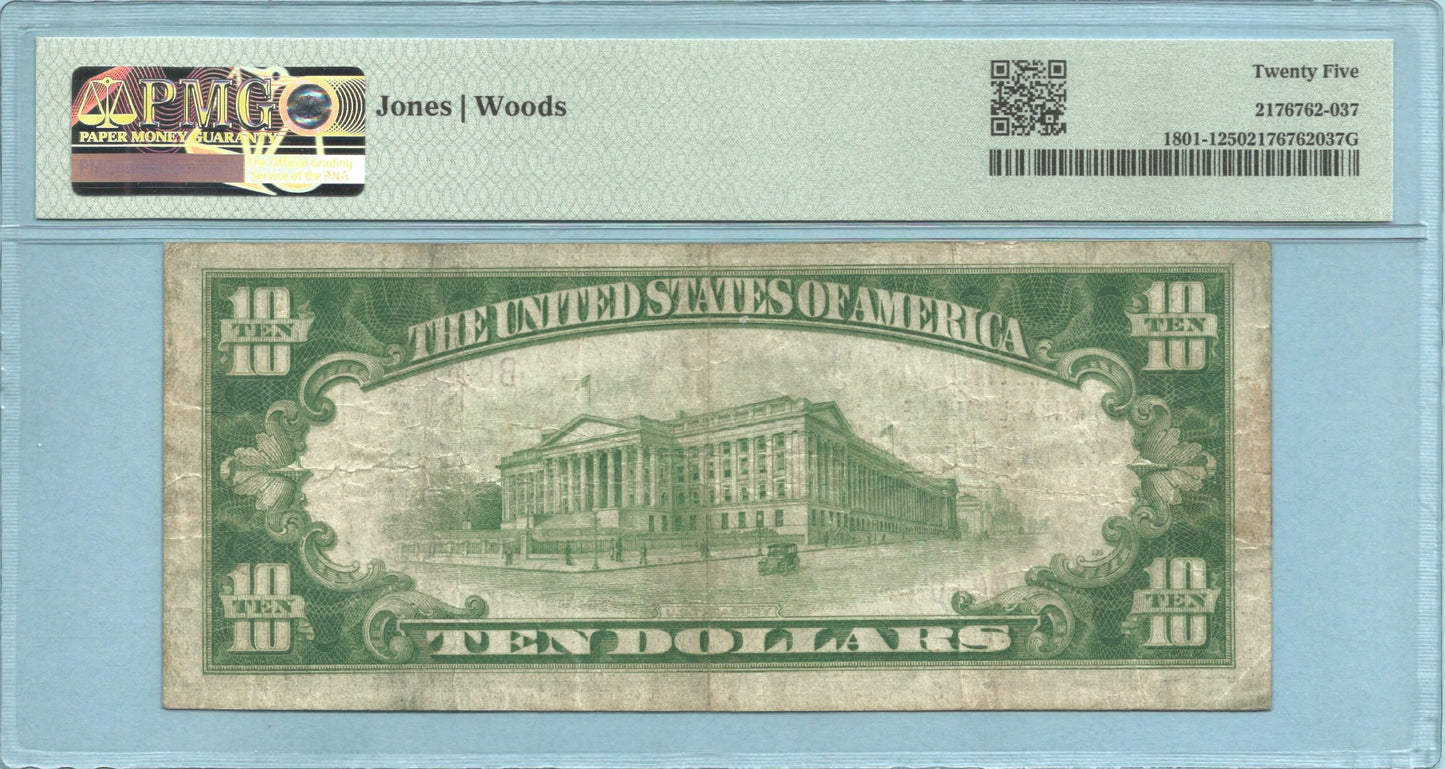 $10 National Currency 1929-T1 - Ch#1413 - 1st NB, Baltimore, MD - PMG 25