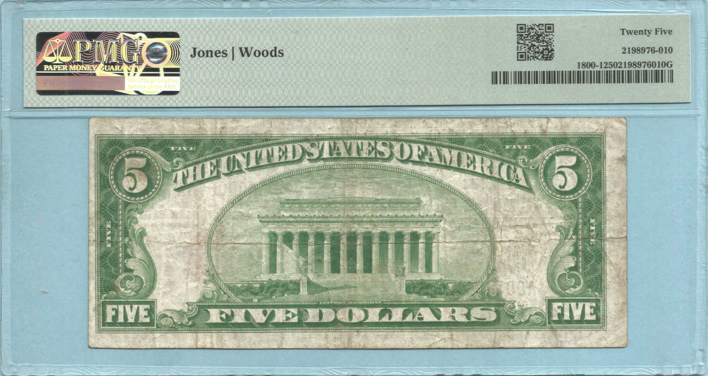 $5 National Currency 1929-T1 - Ch#5445 - Citizens NB, Havre De Grace, MD - PMG 25