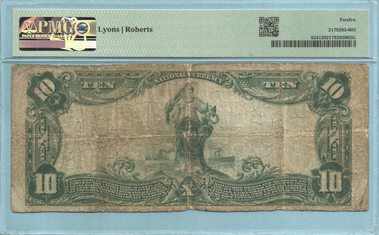 $10 National Currency 1902-PB Ch#7268 - 1st NB, Deer Creek, MN - PMG 12