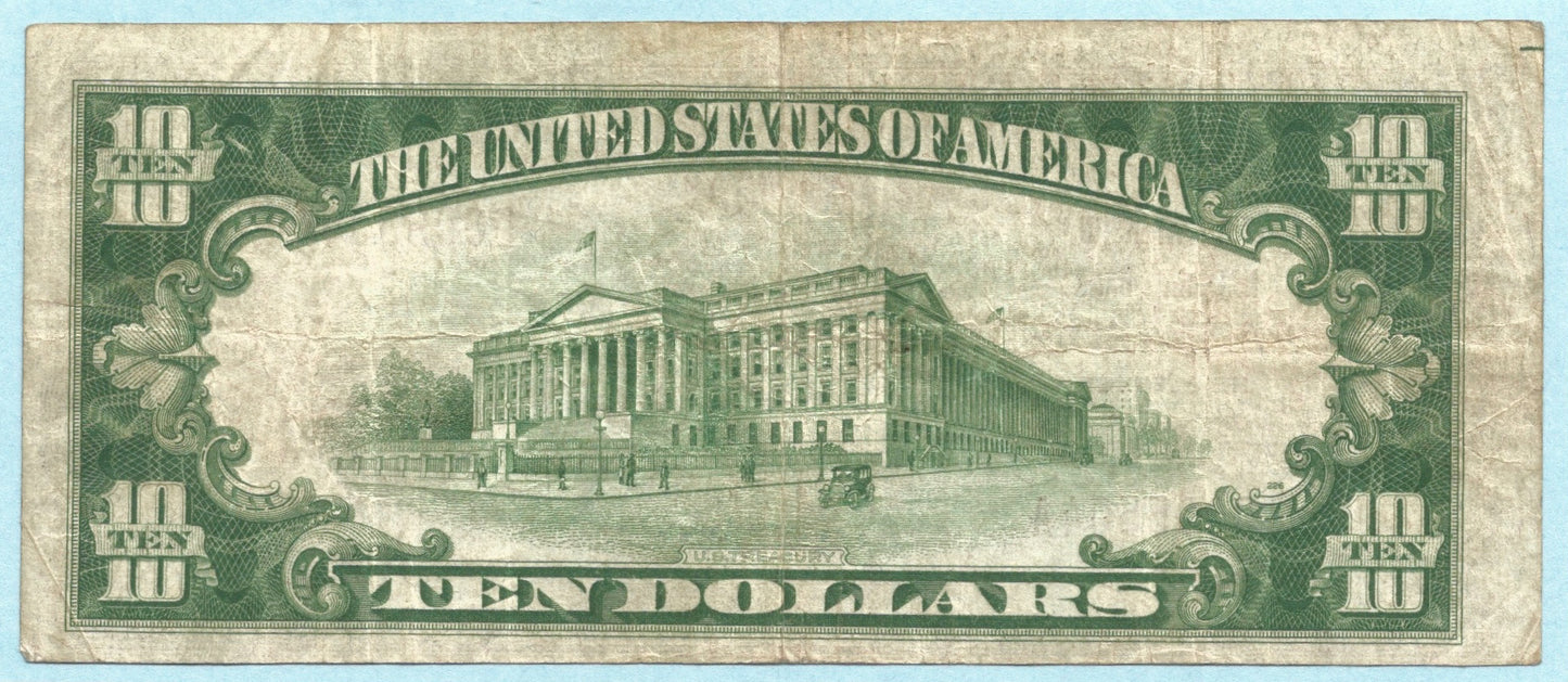 $10 National Currency 1929 T1 - Ch#4072 - Paterson NB, Paterson, NJ - VF