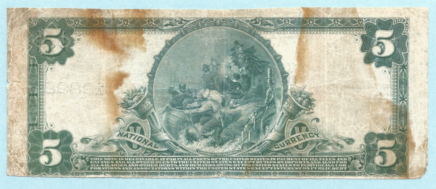 $5 National Currency 1902 PB - Ch#12828 - Citizens NB, Rahway, NJ - F+