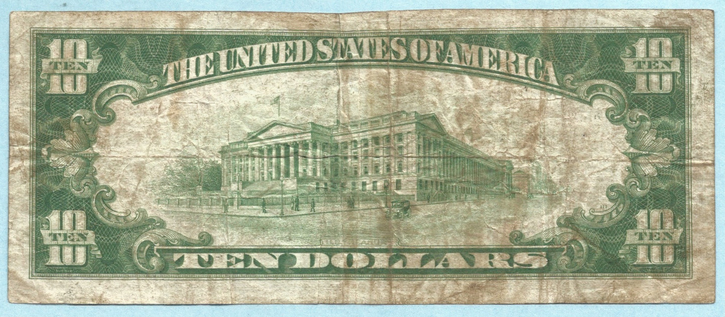 $10 National Currency 1929-T1 - Ch#9434 - Farmers NB, Deposit, NY - VF