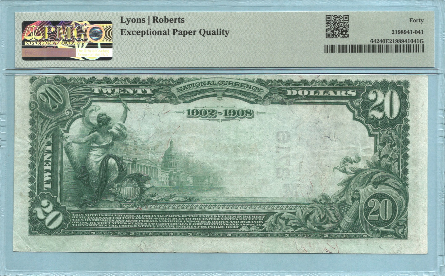 $20 National Currency 1902-DB Ch#2716 - 2nd National Bank, Akron, OH - PMG 40 EPQ