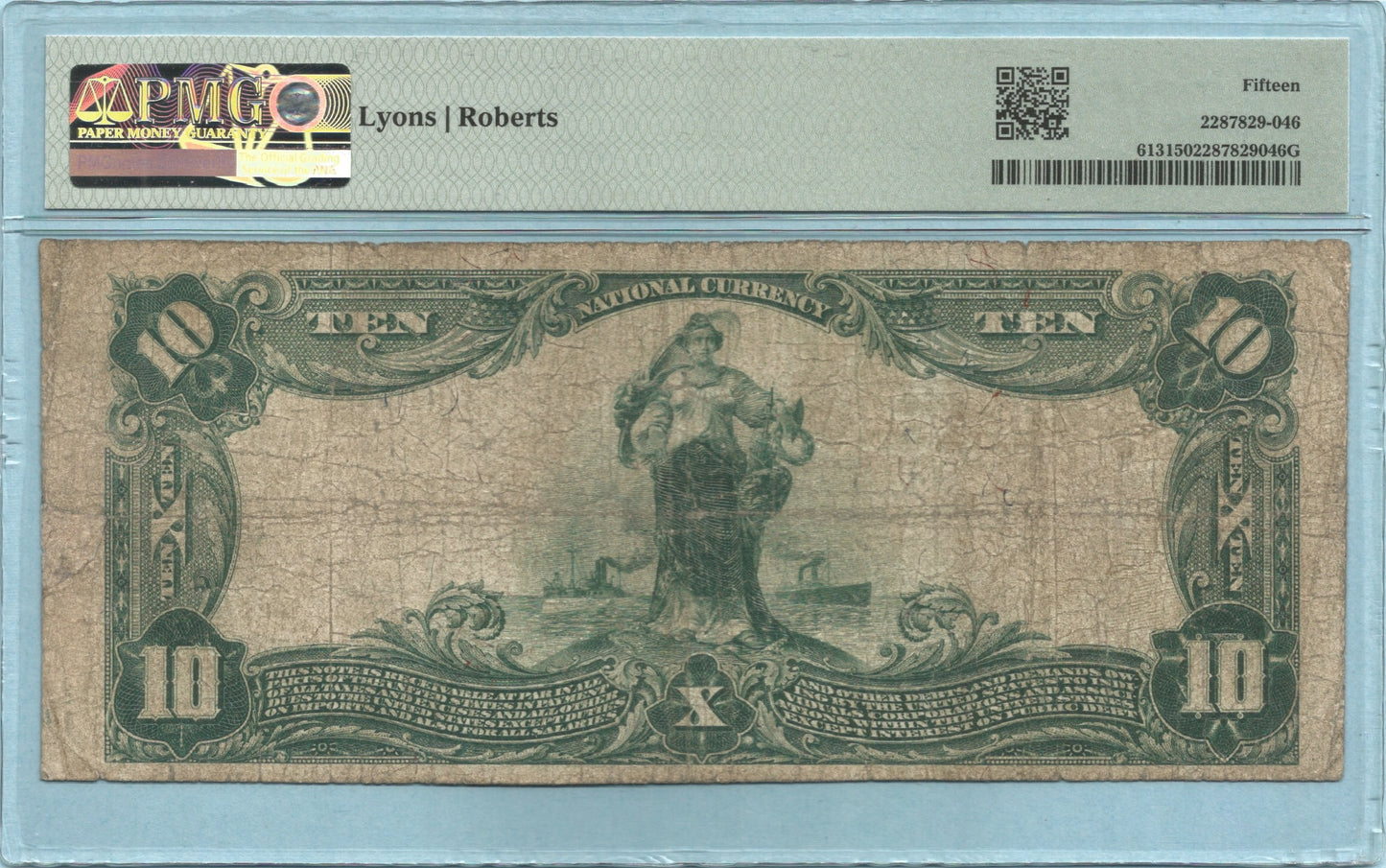 $10 National Currency 1902-RS - Ch#315 - 1st National Bank, St. Clairsville, OH - PMG 15