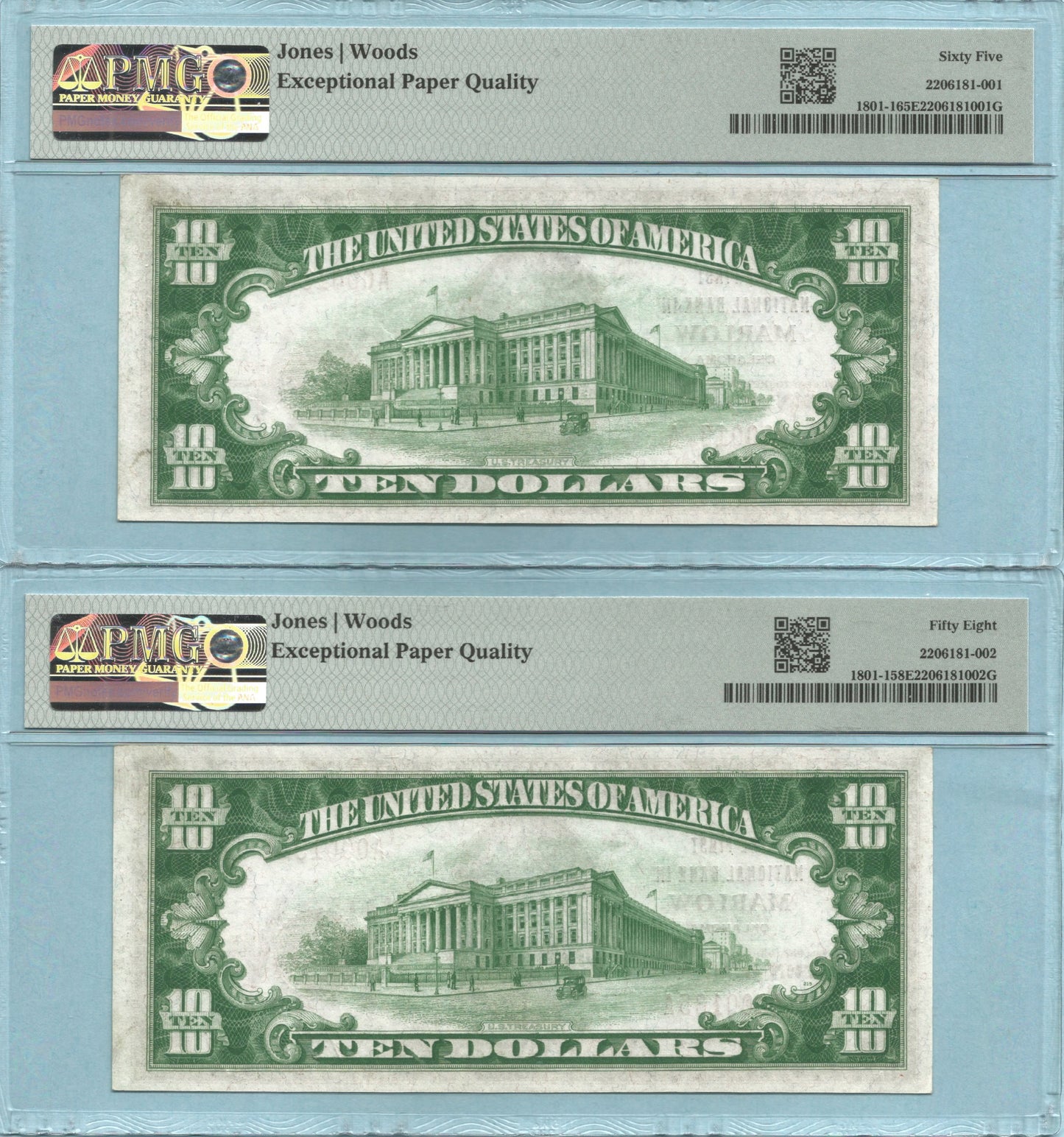 $10 National Currency - 1929-T1 - Ch#12129 - 1st NB, Marlow, OK - 6 Consecutive Notes