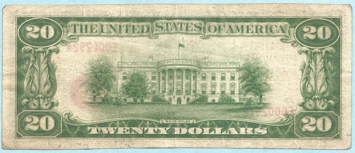 $20 National Currency 1929 T1 - Ch#4534 - 1st NB, Charleroi, PA - VF+