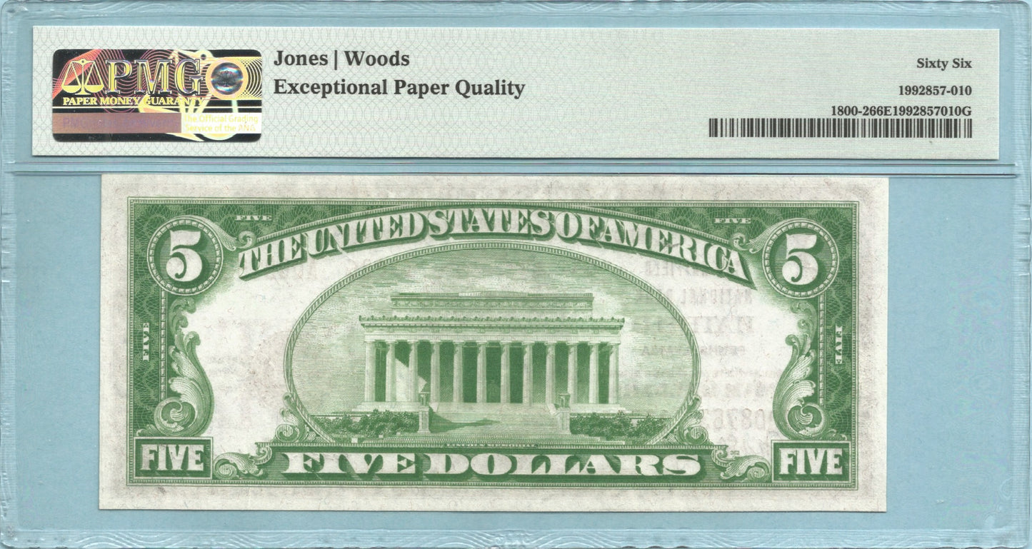 $5 National Currency 1929-T2 - Ch#13026 - Hatfield NB, Hatfield, PA - PMG 66 EPQ