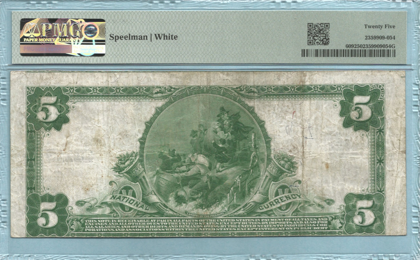$5 National Currency 1902-PB - Ch#13113 - Mt. Airy NB&TC, Philadelphia, PA - PMG 25