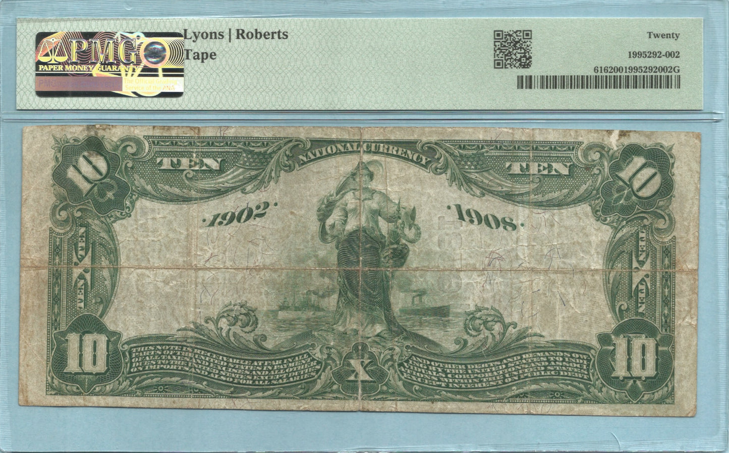 $10 National Currency 1902-DB - Ch#6581 - Pleasant Unity NB, Pleasant Unity, PA - PMG 20