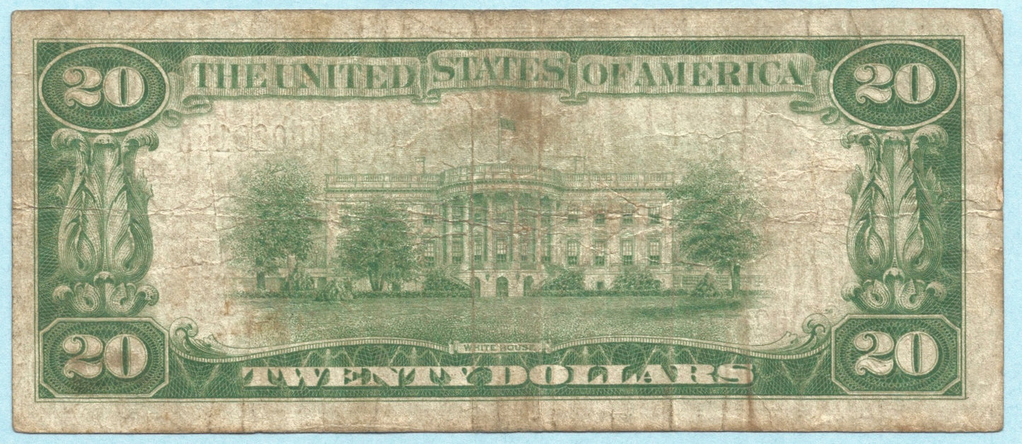 $20 National Currency 1929 T1 - Ch#1522 - Lynchburg NB&T, Lynchburg, VA - F+/VF