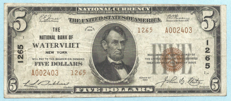 US Small Size Raw National Banknotes