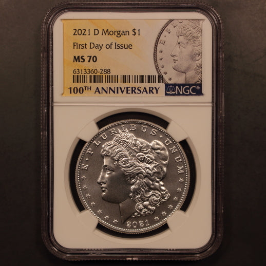 2021-D Morgan Dollar -  First Day of Issue - NGC MS70