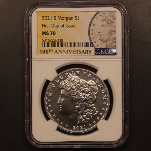 2021-S Morgan Dollar -  First Day of Issue - NGC MS70