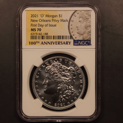 2021-O Morgan Dollar -  First Day of Issue - NGC MS70