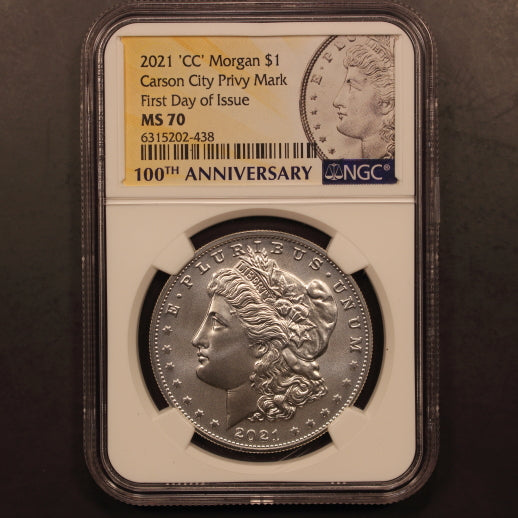 2021-CC Morgan Dollar -  First Day of Issue - NCG MS70