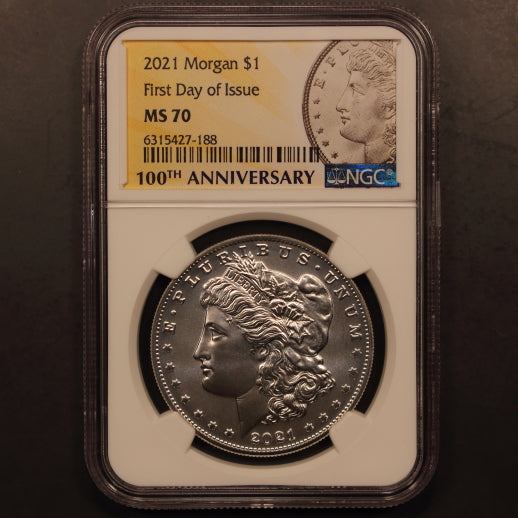 2021 Morgan Dollar -  First Day of Issue - NGC MS70