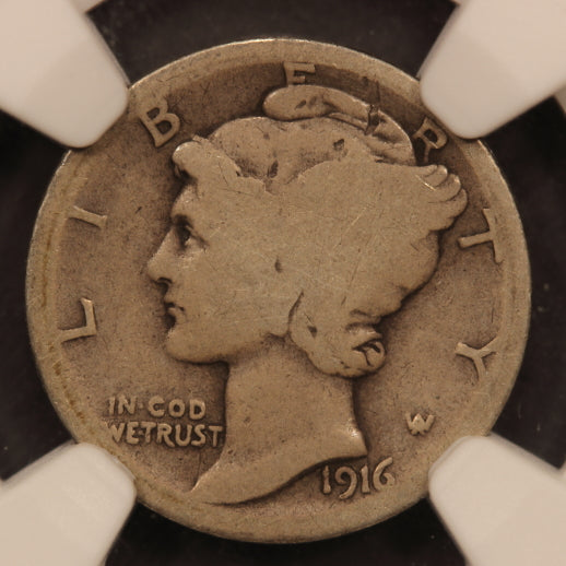 1916-D Mercury Dime - 10 Cents - NGC AG 3