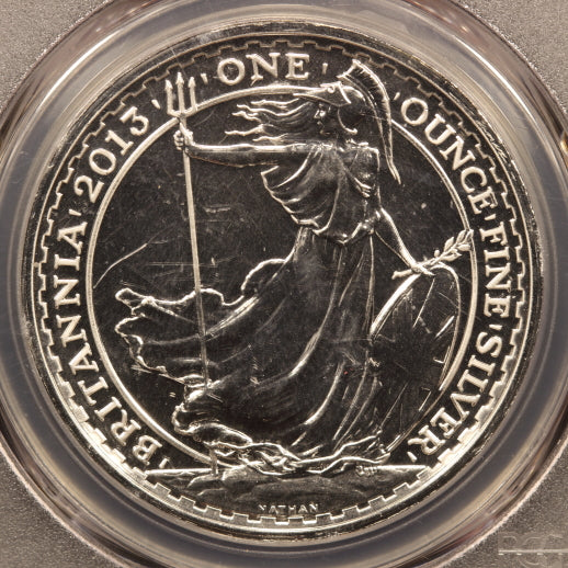 Great Britain 2 Pounds 2013 Ounce PCGS MS69 - Slab Error: No Privy Mark on Coin