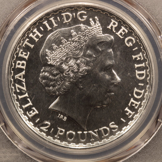 Great Britain 2 Pounds 2013 Ounce PCGS MS69 - Slab Error: No Privy Mark on Coin