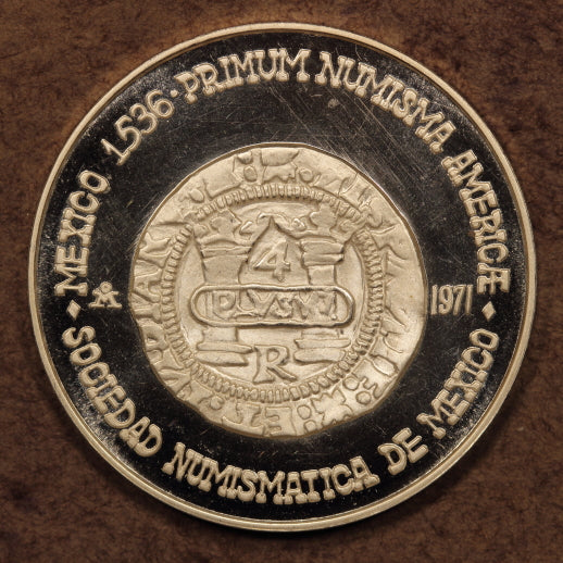 Mexico Silver Medal 1971-Mo "4 Reales 1536-56" BU+