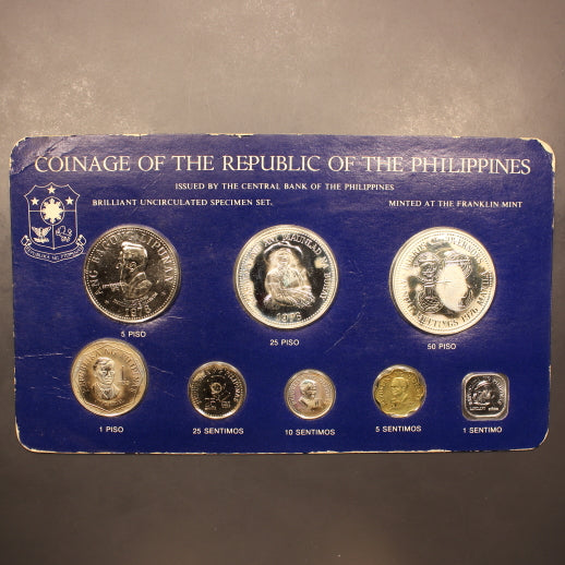 Philippines 1976 8pc BU Specimen Set in Original Blue Card