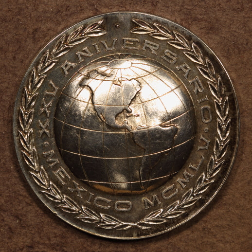 Mexico Silver Medal "Insituto Panamericano - Globe" 1955 - 40.5mm - 34.5g - AU