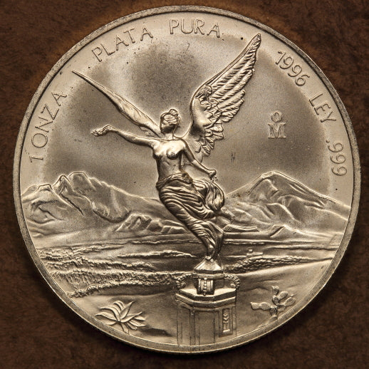 Mexico Libertad Onza 1996 - .999 Pura Plata - 1 Ounce Silver Coin - GemBU