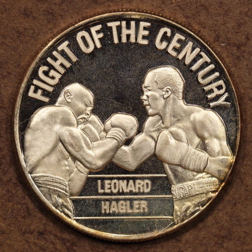 USA "Lenard-Hagler Fight of the Century" ND(1980s) - 1 Troy Ounce Silver Round