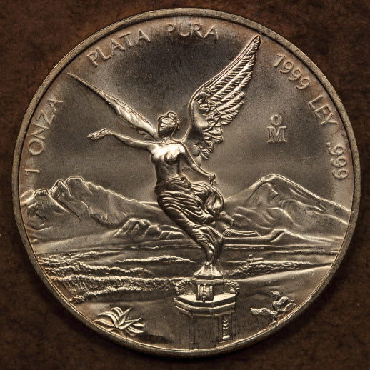 Mexico Libertad Onza 1999 - .999 Pura Plata - 1 Ounce Silver Coin - GemBU