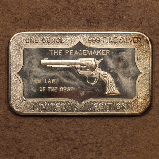 USA - Old West Gun "The Peacemaker" 1 Troy Ounce Silver Bar