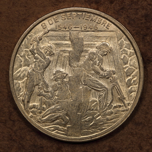 Mexico Silver Medal 1946 "Zacatecas Mining - 400yrs" EF - 38mm