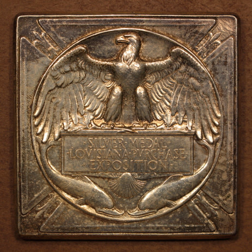 USA 1904 Louisiana Purchase Expo 67x67mm Silver Plated Bronze - US Mint Struck
