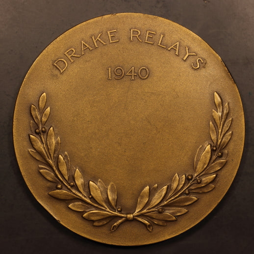 USA 1940 Drake Relays - 77mm Bronze Medal - AU - Made by Medallic Art Co. NY