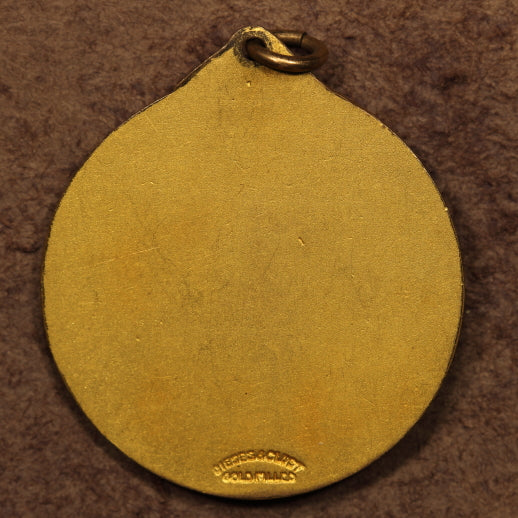 USA 1923 Morningside Basketball Tournament 35mm Gold Filled Medal AU
