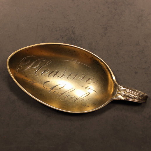 Spoon End Engraved "Pleasure Club" - Possibly Membership Club To A Speakeasy