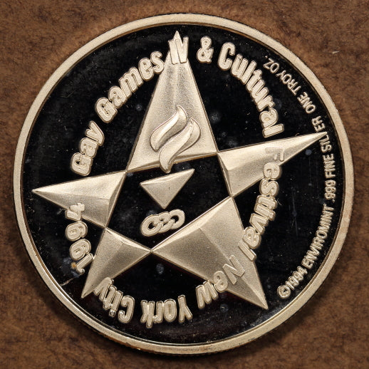 USA 1994 Gay Games NYC - #83 of Limited Edtiton - 1 Troy Oz Silver Round Proof