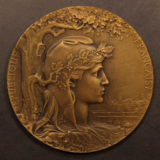 France 1900 Universal Exposition Bronze Medal Unc - 64mm - Awarded to H. Bron