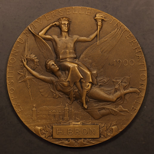 France 1900 Universal Exposition Bronze Medal Unc - 64mm - Awarded to H. Bron