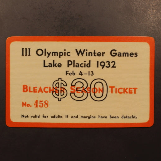 USA - Olympic Winter Games 1932 Lake Placid - Bleacher Season Ticket