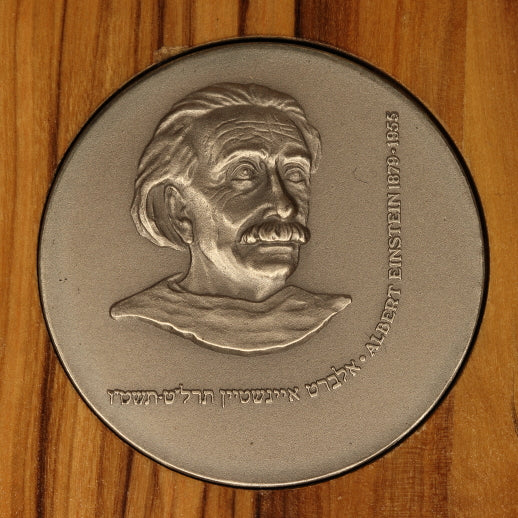 Israel Albert Einstein Sterling Silver Medal 46mm in Original Wood Box