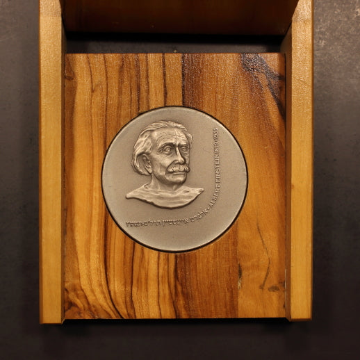 Israel Albert Einstein Sterling Silver Medal 46mm in Original Wood Box