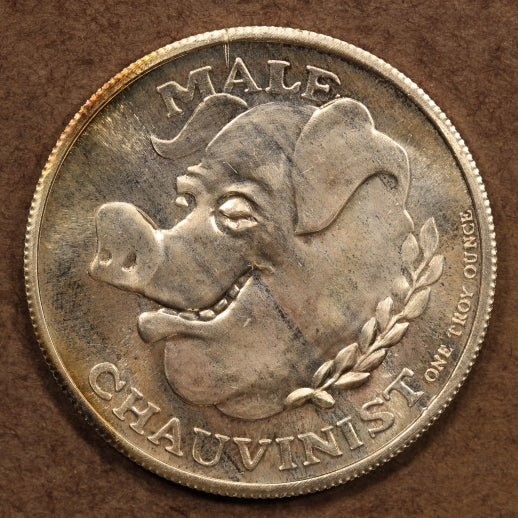 USA - Bobby Riggs - Male Chauvinist Pig ND(1970's) 1 Troy Ounce Silver Round