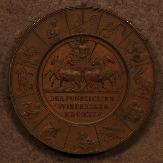 Germany 1825 Zodiac "Helios on Quadriga" Bronze Medal - 41.5mm