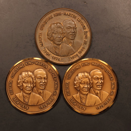 Alberta Christine King - MLK Jr. 1974 Bronze Medal - ChAU - 39mm - Lot of 3