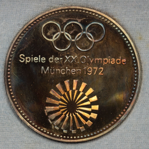 Germany 1972 Munich Olympics Official 4pc Pure Silver Medallion Set in Box