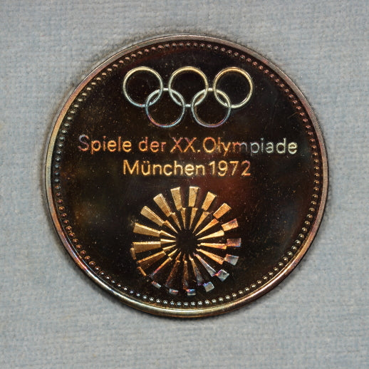 Germany 1972 Munich Olympics Official 4pc Pure Silver Medallion Set in Box