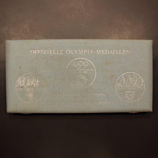 Germany 1972 Munich Olympics Official 4pc Pure Silver Medallion Set in Box