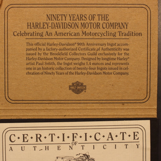 USA - Harley-Davidson 1932 Servi-Car - 43g Pure Silver Ingot w/ Orig Card & Cert